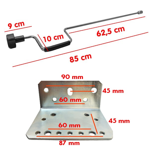 Lot de 2 vérins stabilisateurs de remorque, pieds télescopiques pour  camping-car avec charge maximale de 295 kg, 290 mm à 455 mm réglable, tige