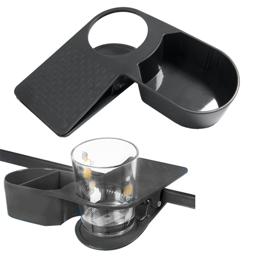 Pince porte-verre + bac Grise