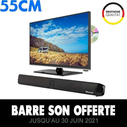 TV Silverline HD DVD Bluetooth 55cm Mobile TV + 1 barre de son offerte
