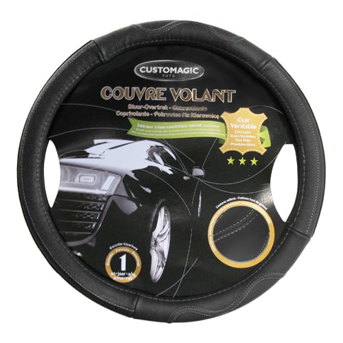 Couvre volant Noir Customagic 36.5/38cm - Voiture & Camping-car