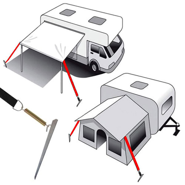 Lot de 2 sangles de fixation au sol 