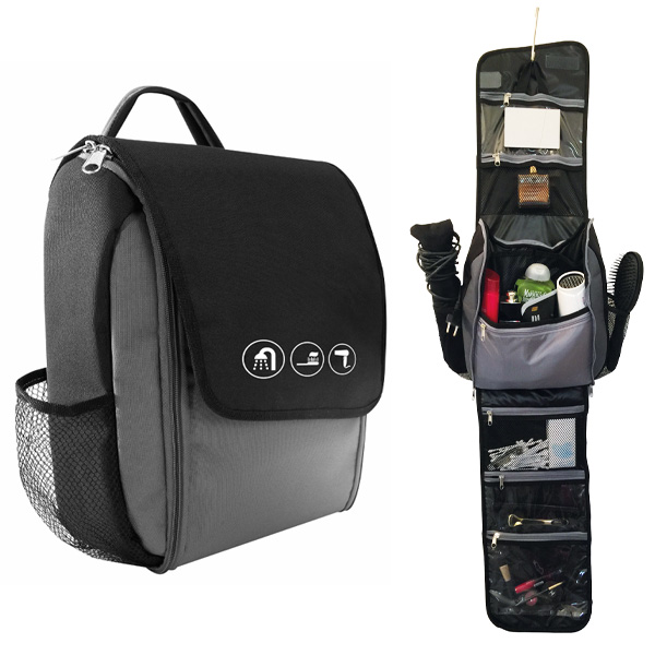 Trousse De Toilette Voyage Suspendue - Imperméable, Compartiments Multiples | Design Flamant Rose, Taille M