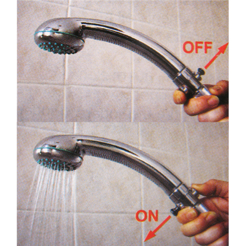 Pommeau De Douche 1/2 Avec Bouton Marche/arrêt - Pour Bateau, Camping, Camping-car | Chrome, Pratique, économie D'eau