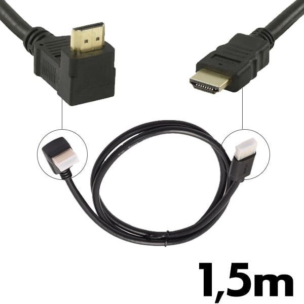 Câbles vidéo CABLING Câble hdmi mâle avec connecteur coude 1 m