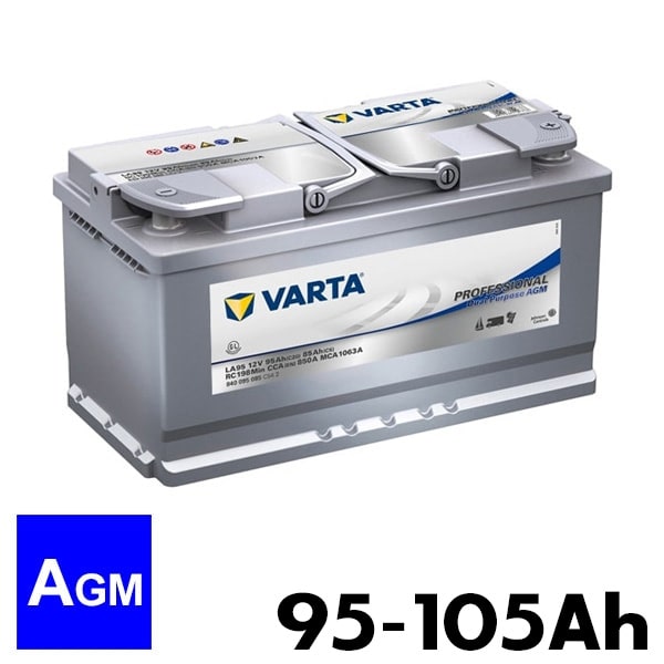 Batterie camping car décharge lente Varta DUAL PURPOSE EFB LED95