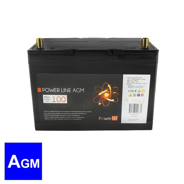 Batterie auxiliaire Power Line AGM 100 AH Powerlib