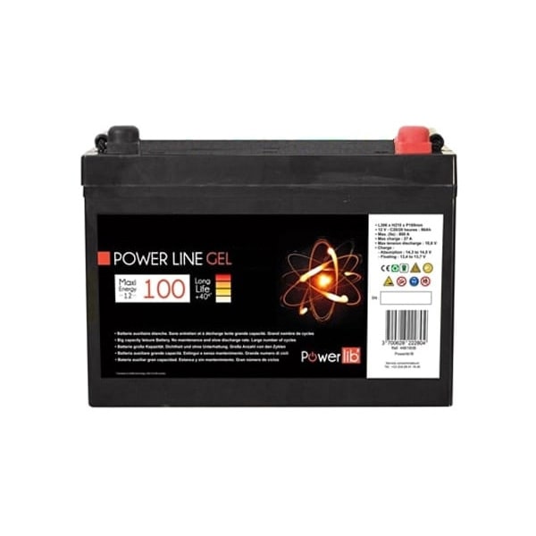 Batterie auxiliaire Power Line Gel 100 AH Powerlib