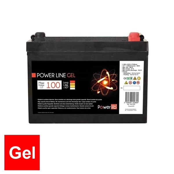 Batterie auxiliaire Power Line Gel 100 AH Powerlib