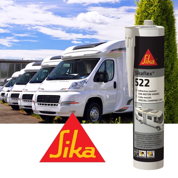 Lot de 6 colles mastic SIKA Sikaflex 522 Caravan - Blanc - 100ml