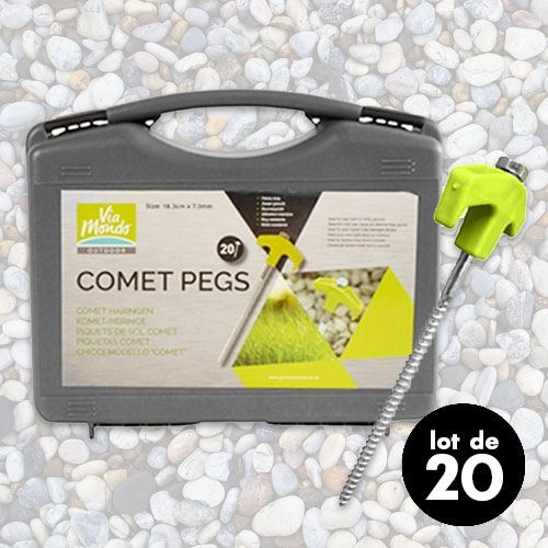 Set de 4x piquets de sol/piquets de tente acier doré avec crochet 50 cm -  Piquet roche