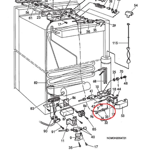 Cable de la bougie d'allumage du bruleur des refrigerateurs Dometic