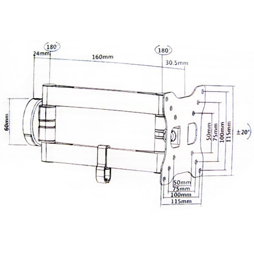 Support TV bras orientable 2 Mobile TV