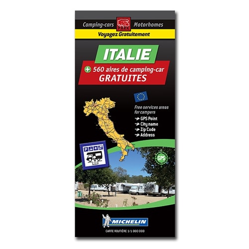 Carte ITALIE Aires de CC et parkings gratuits