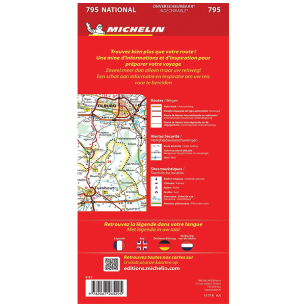 Carte Michelin BENELUX indchirable 2025