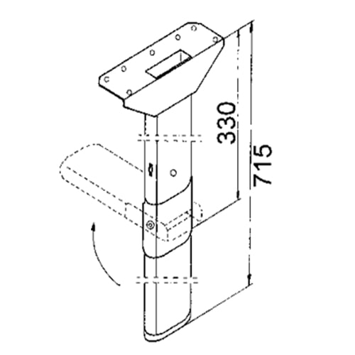 Pied de table pliant 33 x 71,5 cm