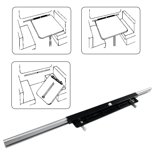 Mécanisme de rallonge de table sur paroi