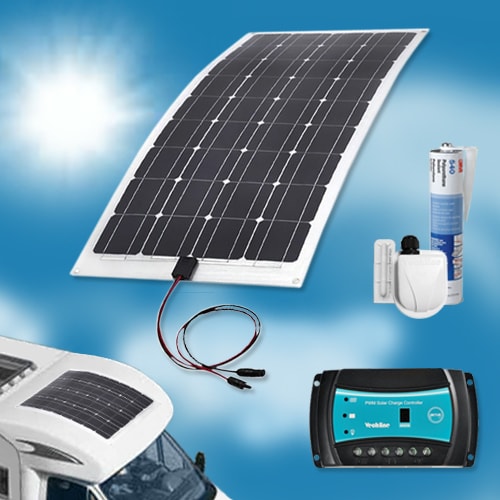 Kit Panneau Solaire Souple 100W pour Camping-car, Caravane, Bateau ave –