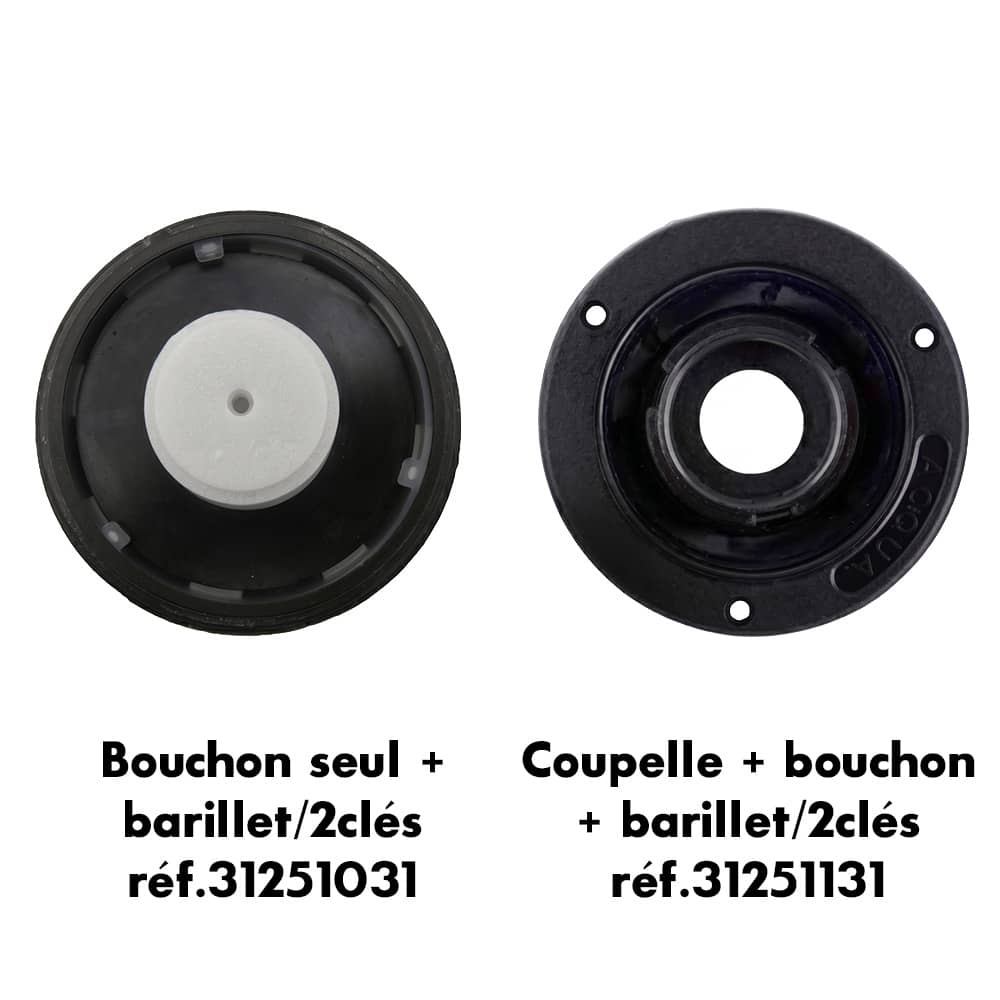 Coupelle courte avec bouchon � cl� noire