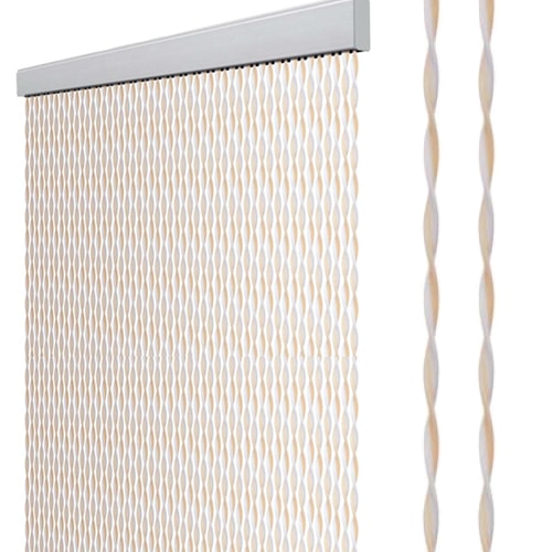 Rideau de porte STRING 60 x 190 cm Beige/Blanc