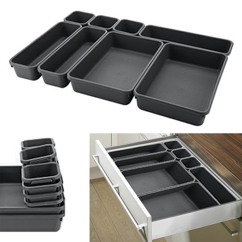 Rangement extensible de tiroir pour batterie de cuisine