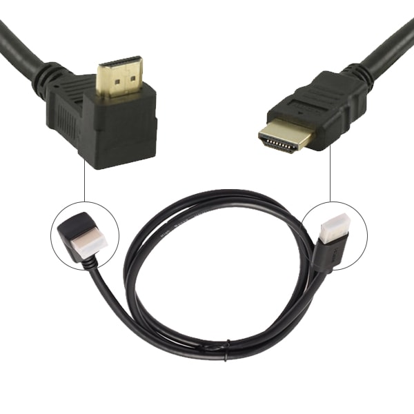 Cble HDMI 2m coud/droit avec ethernet