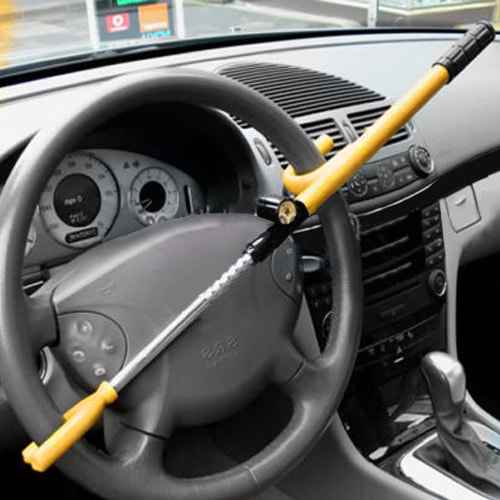Antivol De Volant Universel Avec Câble En Acier Tressé – Protège Volant Et Ceinture, 2 Clés Incluses – Pour Voiture, SUV, Camping-car