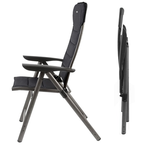 M L Camping Brunner beinauflage Uni à Chaise Pliante Chaise de camping aravel 3d Black S