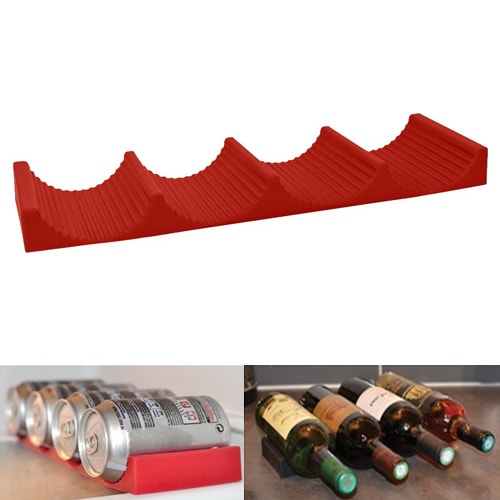Support de rangement en silicone Zeal pour cuisine et réfrigérateur Range-bouteilles Red 