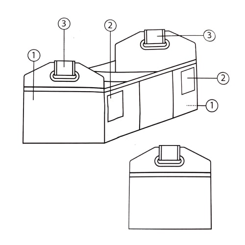 Organiseur pliable 3 poches de 10 L 