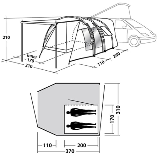 Chambre intrieure pour Auvent Fourgon SEBRING 