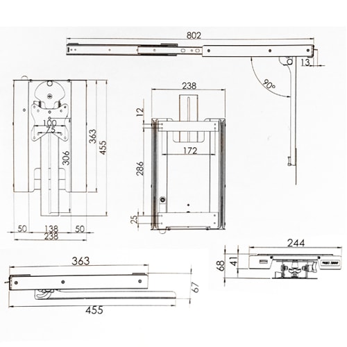 Support TV coulissant vertical pour caming-car - Just4Camper Project 2000  RG-864344