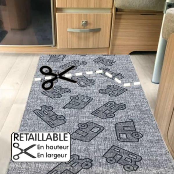 avis sur Tapis Retaillable Runner Camping 500 x 51,5 cm Gris