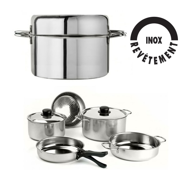 Popote inox Steel Kom 22 cm 7+1 pièces