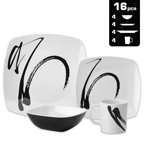 Lot de vaisselle Mlamine INK DESIGN