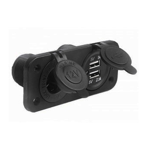 Socle avec prise 12V et 2 USB 