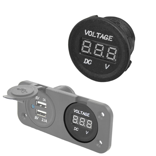 Afficheur voltage batterie 10/30V à encastrer pour votre camping-car