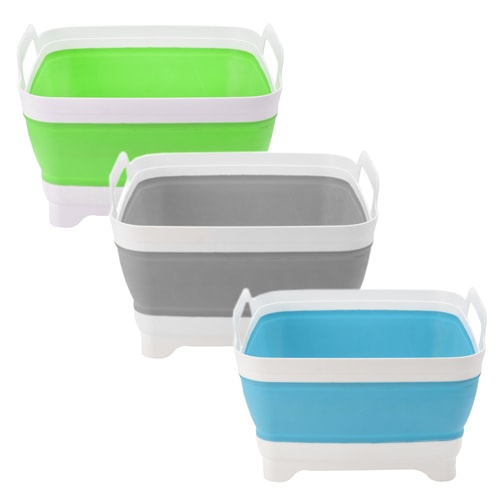 Bassine silicone pliable avec bonde d'évacuation et poignées -Camping