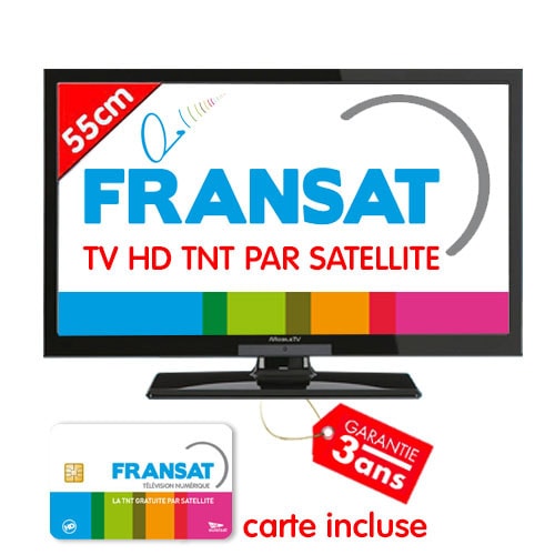 TV HD T2 LED 55cm Satellite intgr Fransat