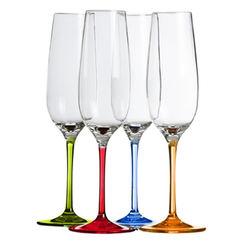 Coupes à champagne artisanales en verre strié Cami, 4 pièces