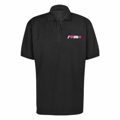 Polo coton noir Camping-car Plus Taille S