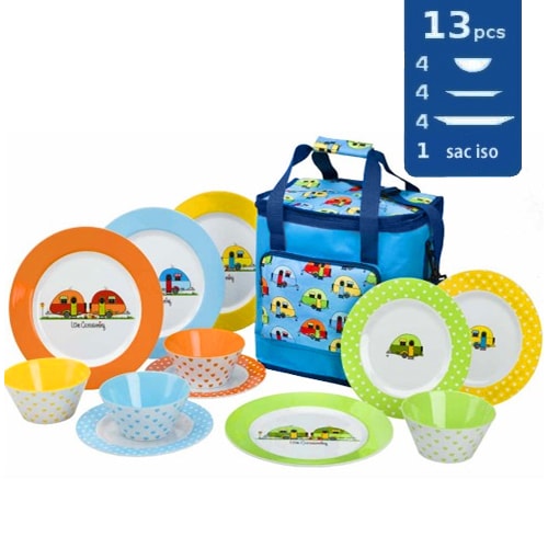 Set de picnic Mlamine Love Caravaning