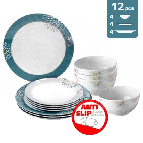 BRUNNER Geschrr-Set BRUNNER Melamn Campnggeschrr Set BLUE OCEAN  8 12 16 36 Teile 8 Tlg