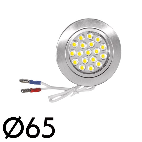 Spot 18 LED 12V 1W2 68mm encastrable - Équipement caravaning