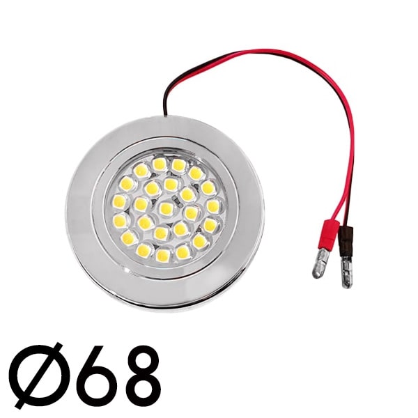 LED Spot 12V, interrupteur à effleurement, 1,6W, 24LED, chromé