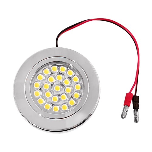 Spot LED 12V, 1,6W, 24LED, chromé, Éclairage LED plafond, Luminaire LED,Ampoule  LED camping-car, Electricité camping-car, Batterie camping-car, Accessoires Camping-car