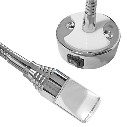 Spot LED 12V 1W 60mm bras flexible orientable