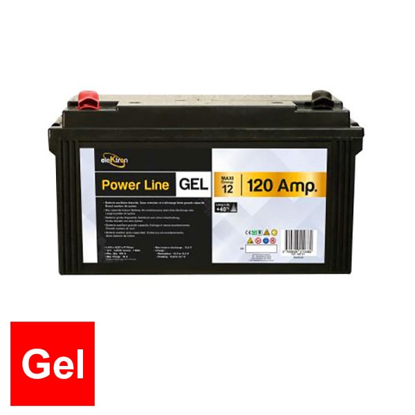 Batterie auxiliaire Power Line Gel 120 AH EZA camping-car, fourgon