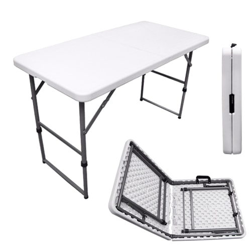 Table pliante multiusage EASY 122x61 pour Camping, jardin, marché,fête