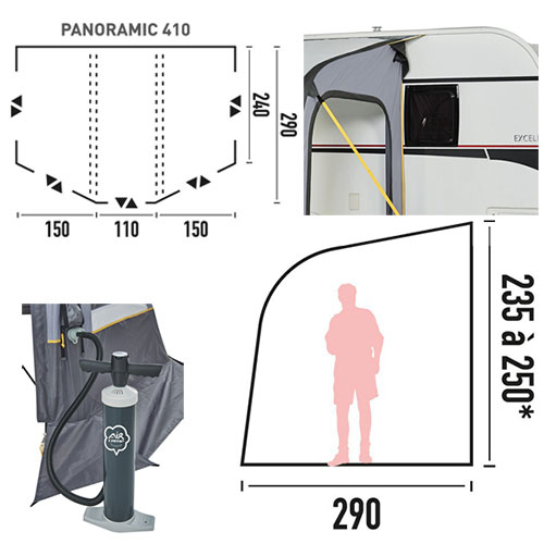 Auvent gonflable TRIGANO PANORAMIC 4m10