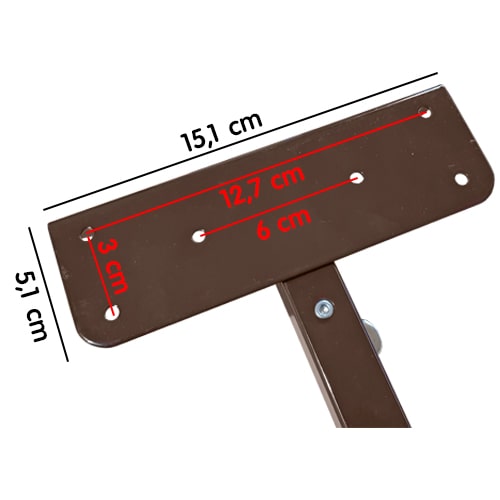 Pied de table repliable 71,5 cm Marron